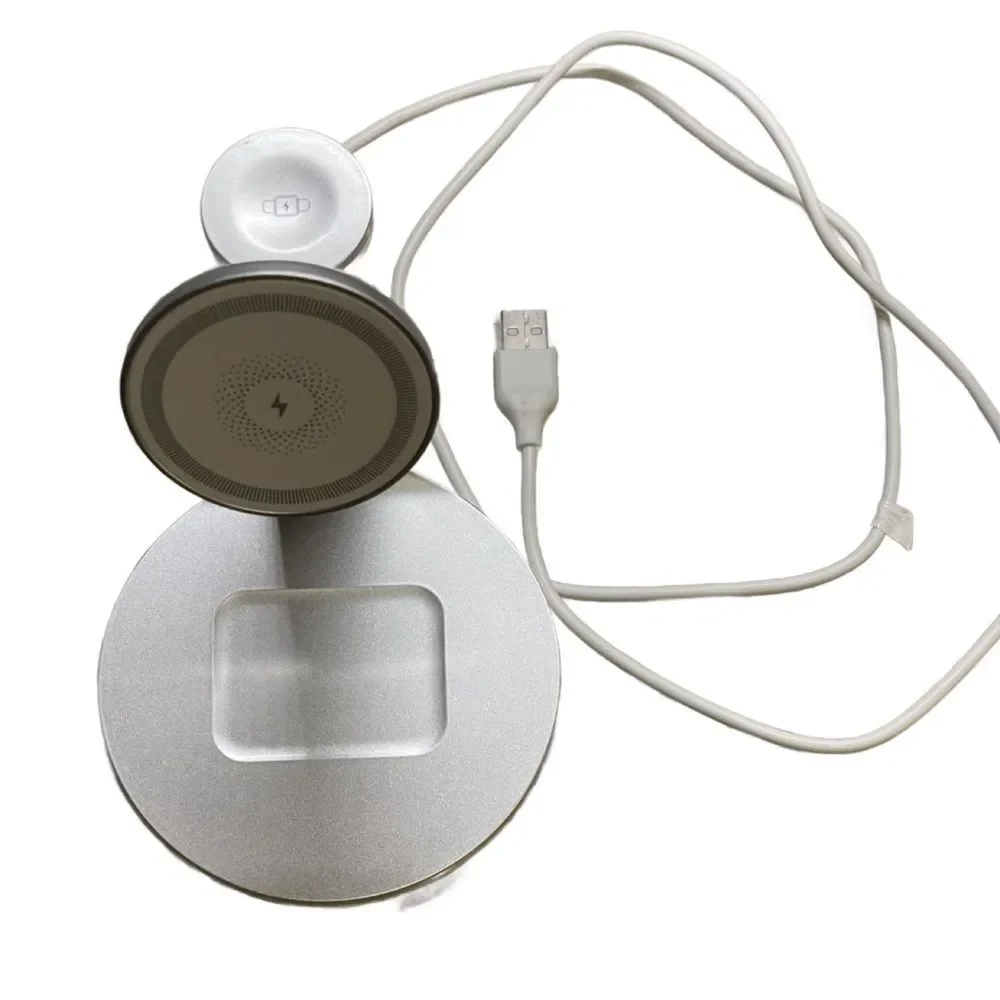 3-in-1 Wireless Charging Station - Silver For iPhone, AirPods & Apple Watch